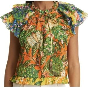 FARM RIO CAIPIRINHA Top in tropical design - size XS